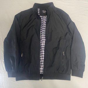 L/XL Vogue Dress Design Jacket Bomber Polyester Black Full Zip Coat